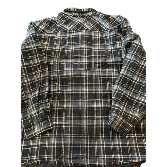 Levis Men's Plaid Heavyweight Flannel Shacket Grey & White L/G Pockets - Picture 6 of 8